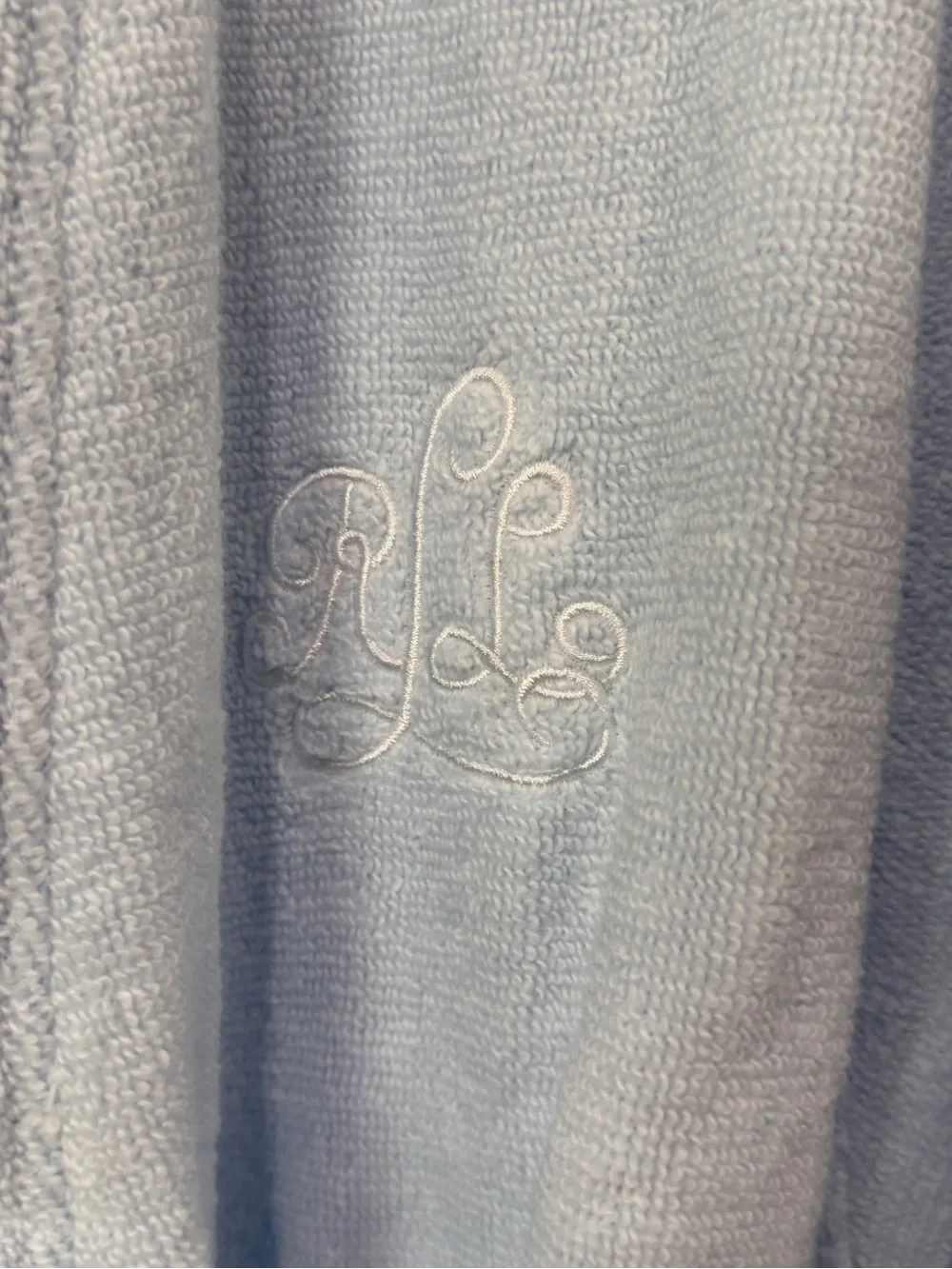Ralph Lauren Light Blue Terry Bath Robe with Shawl Collar NWT $79 Beautiful